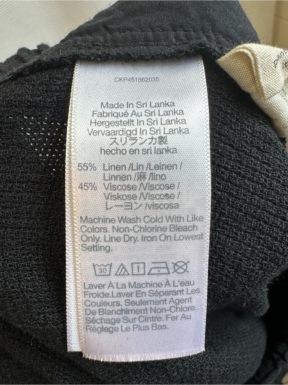 Madewell Black Linen Elastic-Waist Wide-Leg Pants, NWOT, XXS - Picture 5 of 5